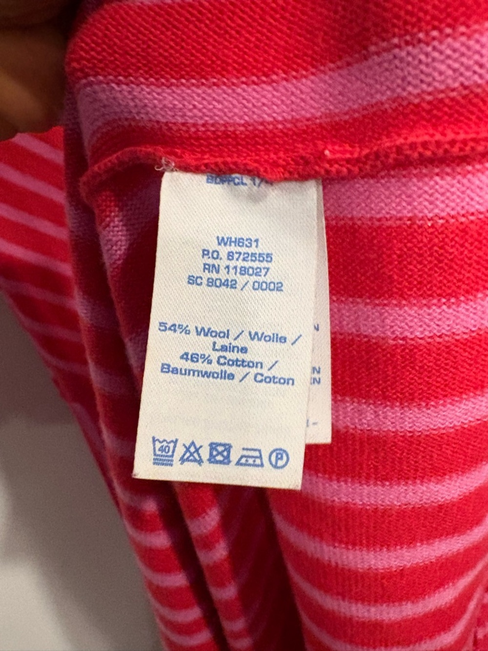 BODEN amelie knit Bright Pink Striped V-Neck Dress wool blend 8 L - Picture 6 of 6